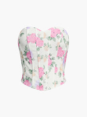 Floral bustier corset with roses