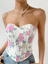 Floral bustier corset with roses