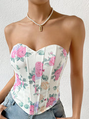 Floral bustier corset with roses