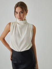 Sleeveless high neck blouse