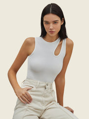 Asymmetrical cutout top