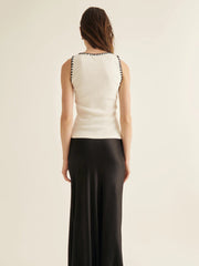 Knit top with contrasting trim