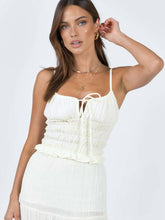 White ruched ruffle top
