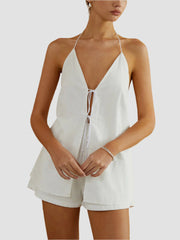 Halterneck top and shorts set