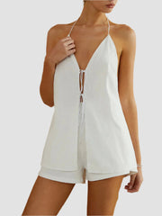 Halterneck top and shorts set