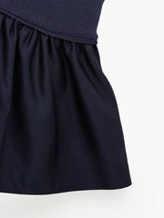 Spaghetti strap top with pleated skirt