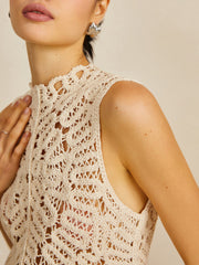 Sleeveless crochet lace top