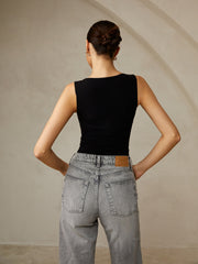 Fitted square neck tank top