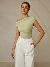 One-shoulder top with ruffle details