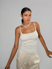 Ribbed spaghetti strap top