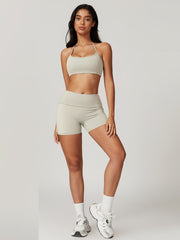 Workout set with sports bra and shorts