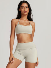 Workout set with sports bra and shorts