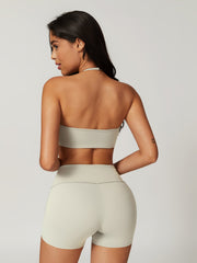 Workout set with sports bra and shorts