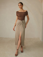 Off-the-shoulder crop top