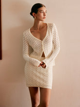 Two-piece knitted set with cardigan and dress