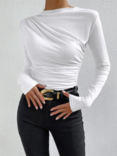 Long-sleeved draped top