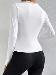 Long-sleeved draped top