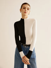 Sweater with contrasting panels