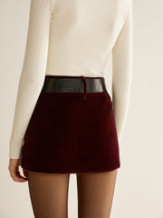 Mini skirt with belt