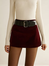 Mini skirt with belt