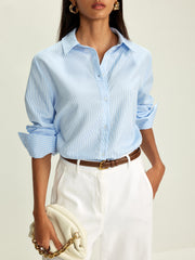 Striped button-down shirt