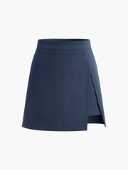 Navy blue wrap mini skirt