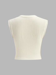 Sleeveless twisted top with structure