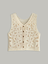 Cream-colored crochet cardigan with floral pattern