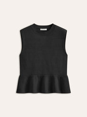 Sleeveless pleated knit top
