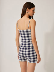 Blue and white checkered set