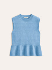 Sleeveless pleated knit top