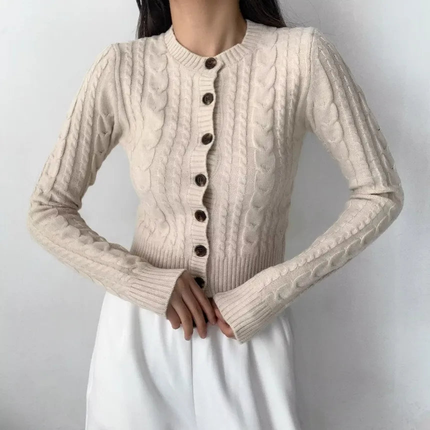 Twisted stickad blus