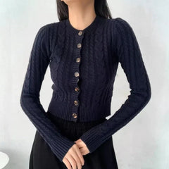 Twisted stickad blus