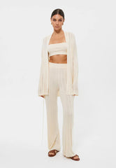 Wide and soft ribbed pants