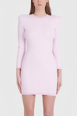 Light pink bodycon dress with graphic pattern