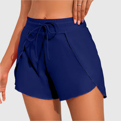 Sporty shorts with a wrap look
