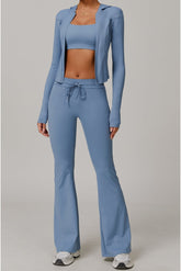 Sports set with vest, top and pants