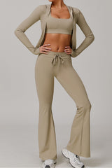 Sports set with vest, top and pants