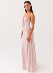 Light pink long dress with bows