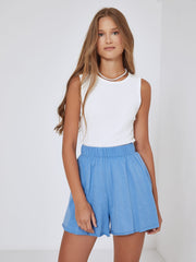 Wide shorts with elastic waist