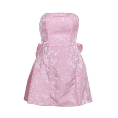 Jacquard strapless mini dress