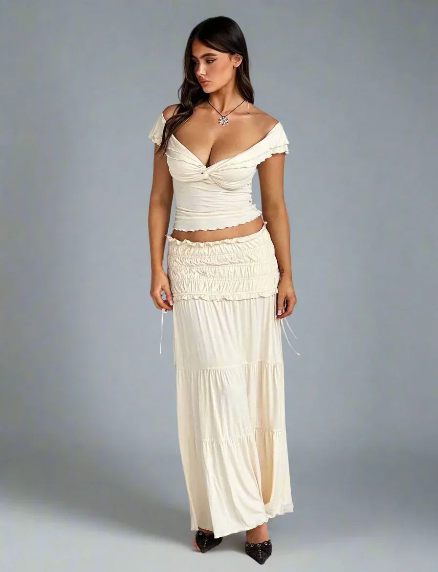 Twist-topp med lång kjol