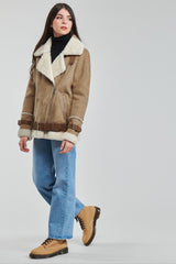 Brown aviator jacket with belt