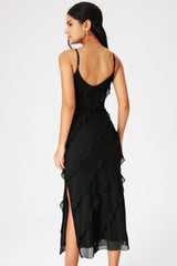 Midi dress with slit