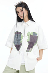 Heart embroidered shirt