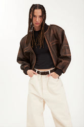 Mila brown leather jacket