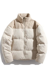 Unisex quilted jacket with stand-up collar