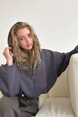 Lyla cropped zip-up hoodie