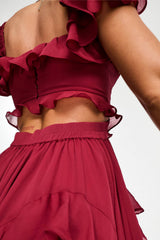 Midi dress with flute sleeves