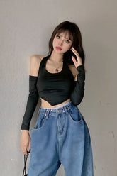 Valerie long-sleeved backless top